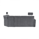 Kinyitható ülőgarnitúra, szürke szövet, balos, SANTIAGO