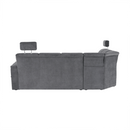 Kinyitható ülőgarnitúra, szürke szövet, balos, SANTIAGO