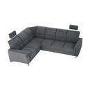 Kinyitható ülőgarnitúra, szürke szövet, balos, SANTIAGO