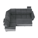 Kinyitható ülőgarnitúra, szürke szövet, balos, SANTIAGO