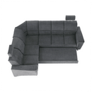 Kinyitható ülőgarnitúra, szürke szövet, balos, SANTIAGO