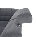 Kinyitható ülőgarnitúra, szürke szövet, jobbos, SANTIAGO