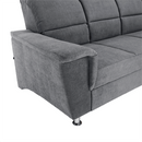 Kinyitható ülőgarnitúra, szürke szövet, jobbos, SANTIAGO