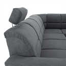 Kinyitható ülőgarnitúra, szürke szövet, jobbos, SANTIAGO