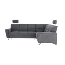 Kinyitható ülőgarnitúra, szürke szövet, jobbos, SANTIAGO