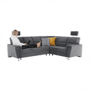 Kinyitható ülőgarnitúra, szürke szövet, jobbos, SANTIAGO