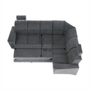 Kinyitható ülőgarnitúra, szürke szövet, jobbos, SANTIAGO