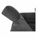 Ülőgarnitúra, műbőr fekete/szövet sötétszürke, balos, SANTIAGO U