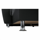 Ülőgarnitúra, műbőr fekete/szövet sötétszürke, balos, SANTIAGO U