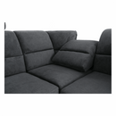 Ülőgarnitúra, műbőr fekete/szövet sötétszürke, balos, SANTIAGO U