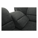 Ülőgarnitúra, műbőr fekete/szövet sötétszürke, balos, SANTIAGO U