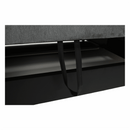 Ülőgarnitúra, műbőr fekete/szövet sötétszürke, balos, SANTIAGO U