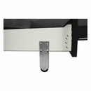 Ülőgarnitúra, műbőr fekete/szövet sötétszürke, balos, SANTIAGO U