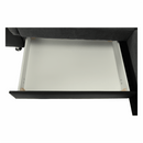 Ülőgarnitúra, műbőr fekete/szövet sötétszürke, balos, SANTIAGO U