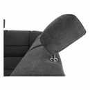 Ülőgarnitúra, műbőr fekete/szövet sötétszürke, jobbos, SANTIAGO U