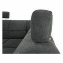 Ülőgarnitúra, műbőr fekete/szövet sötétszürke, jobbos, SANTIAGO U