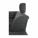 Ülőgarnitúra, műbőr fekete/szövet sötétszürke, jobbos, SANTIAGO U