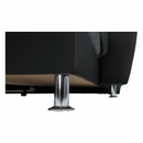 Ülőgarnitúra, műbőr fekete/szövet sötétszürke, jobbos, SANTIAGO U