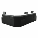 Ülőgarnitúra, műbőr fekete/szövet sötétszürke, jobbos, SANTIAGO U