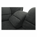 Ülőgarnitúra, műbőr fekete/szövet sötétszürke, jobbos, SANTIAGO U