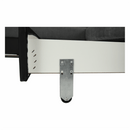 Ülőgarnitúra, műbőr fekete/szövet sötétszürke, jobbos, SANTIAGO U