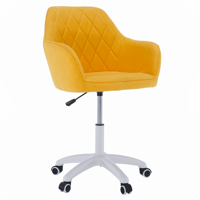 Irodai szék, szövet sárga/fehér, SANTY