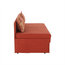 Kanapé ágyfunkcióval és ágyneműtartóval, szövet téglaszínű barna, SARA