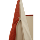 Kanapé ágyfunkcióval és ágyneműtartóval, szövet téglaszínű barna, SARA