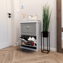 Cipőtartó, 2 soros, fehér/szürke, SEBER TYP 1