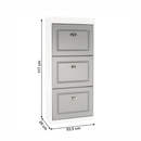 Cipőpolc, 3-soros, szürke/fehér , SEBER TYP 2