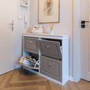 Cipőpolc, 2-soros, szürke/fehér, SEBER TYP 5