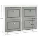 Cipőpolc, 2-soros, szürke/fehér, SEBER TYP 5