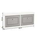 Cipőpolc, 2-soros, fehér/szürke, SEBER TYP 4