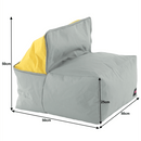 Babzsák, szürke / zöld szövet, ALIMOR