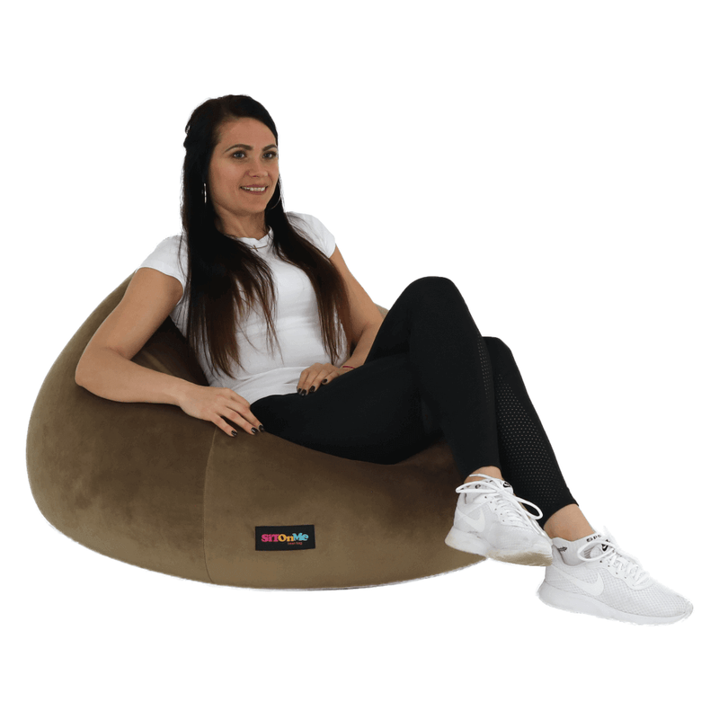 Babzsák, szürkésbarna TAUPE szövet, TRIKALO