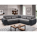 Ülőgarnitúra, sötét szürke/szürke Soro anyag, balos, kivitel, EMILY