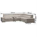 Ülőgarnitúra, szürkésbézs Taupe, jobbos, BOBY