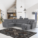 Ülőgarnitúra U alakban, szövet szürke, jobbos, BORN U