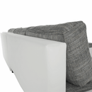 Ülőgarnitúra, műbőr fehér/szövet szürke melír, TONIKS