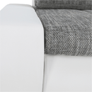 Ülőgarnitúra, műbőr fehér/szövet szürke melír, TONIKS