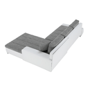 Ülőgarnitúra, műbőr fehér/szövet szürke melír, TONIKS