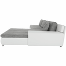 Ülőgarnitúra, műbőr fehér/szövet szürke melír, TONIKS