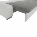 Ülőgarnitúra, műbőr fehér/szövet szürke melír, TONIKS