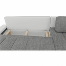 Ülőgarnitúra, műbőr fehér/szövet szürke melír, TONIKS