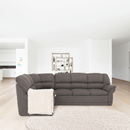 Sarokülőgarnitúra ágyfunkcióval és ágyneműtartóval, bal oldali kivitel, barna, AMELIA