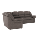 Sarokülőgarnitúra ágyfunkcióval és ágyneműtartóval, bal oldali kivitel, barna, AMELIA