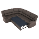 Sarokülőgarnitúra ágyfunkcióval és ágyneműtartóval, bal oldali kivitel, barna, AMELIA