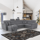 Ülőgarnitúra U alakban, szövet szürke, balos, BORN U