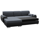 Ülőgarnitúra, fekete/sötét szürke, balos,  EMILY