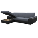 Ülőgarnitúra, fekete/sötét szürke, balos,  EMILY